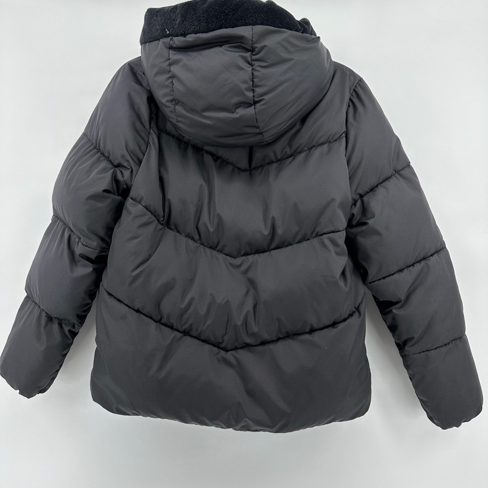 32 Degrees Heat Women's Black Chevron Quilted Puffer Jacket Plush Lined Hood S - Picture 3 of 9
